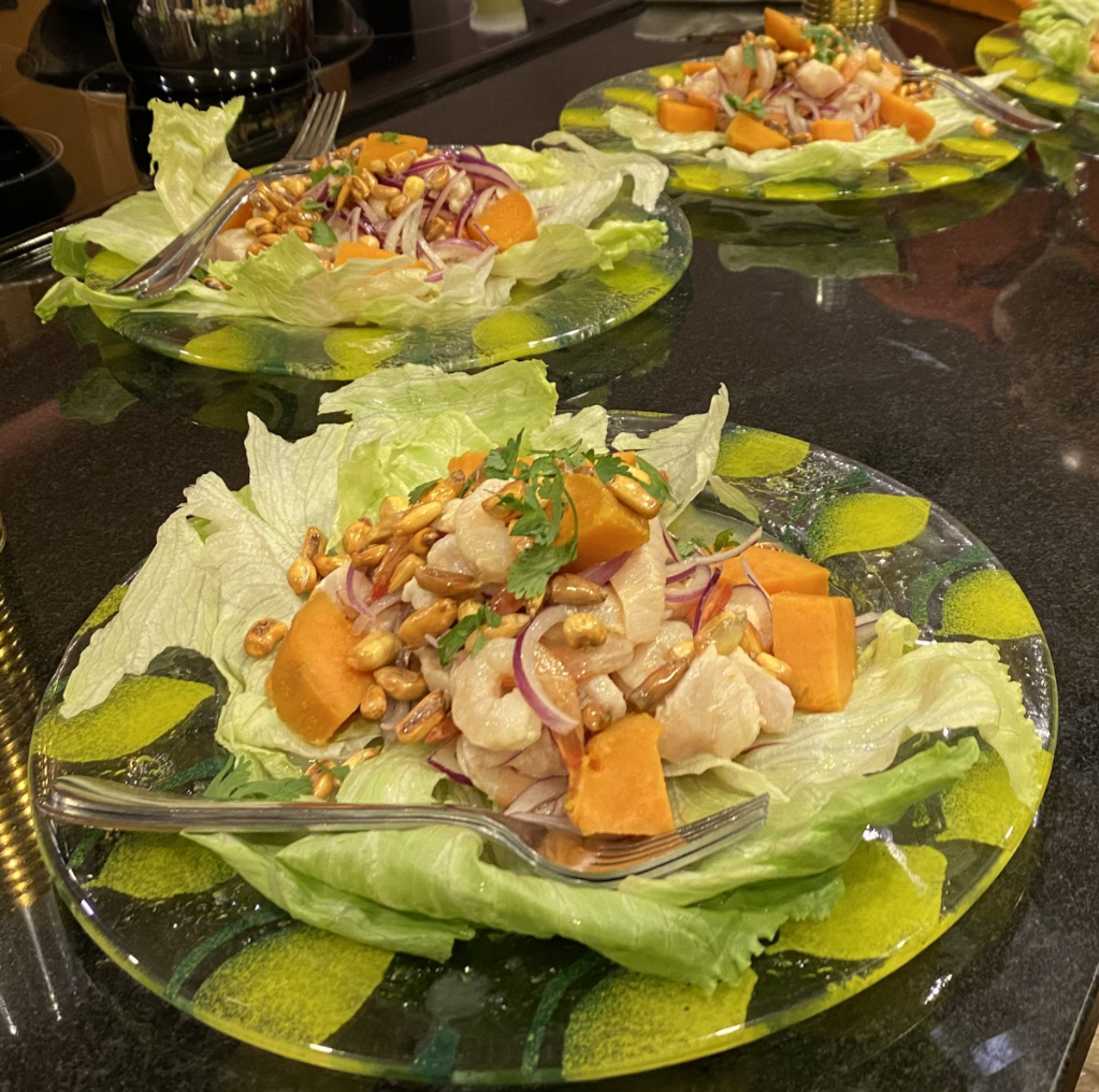 Ceviche, private chef, gourmet cuisine, fresh seafood, culinary creations, food presentation, fine dining, luxury dining, event catering, event planning.